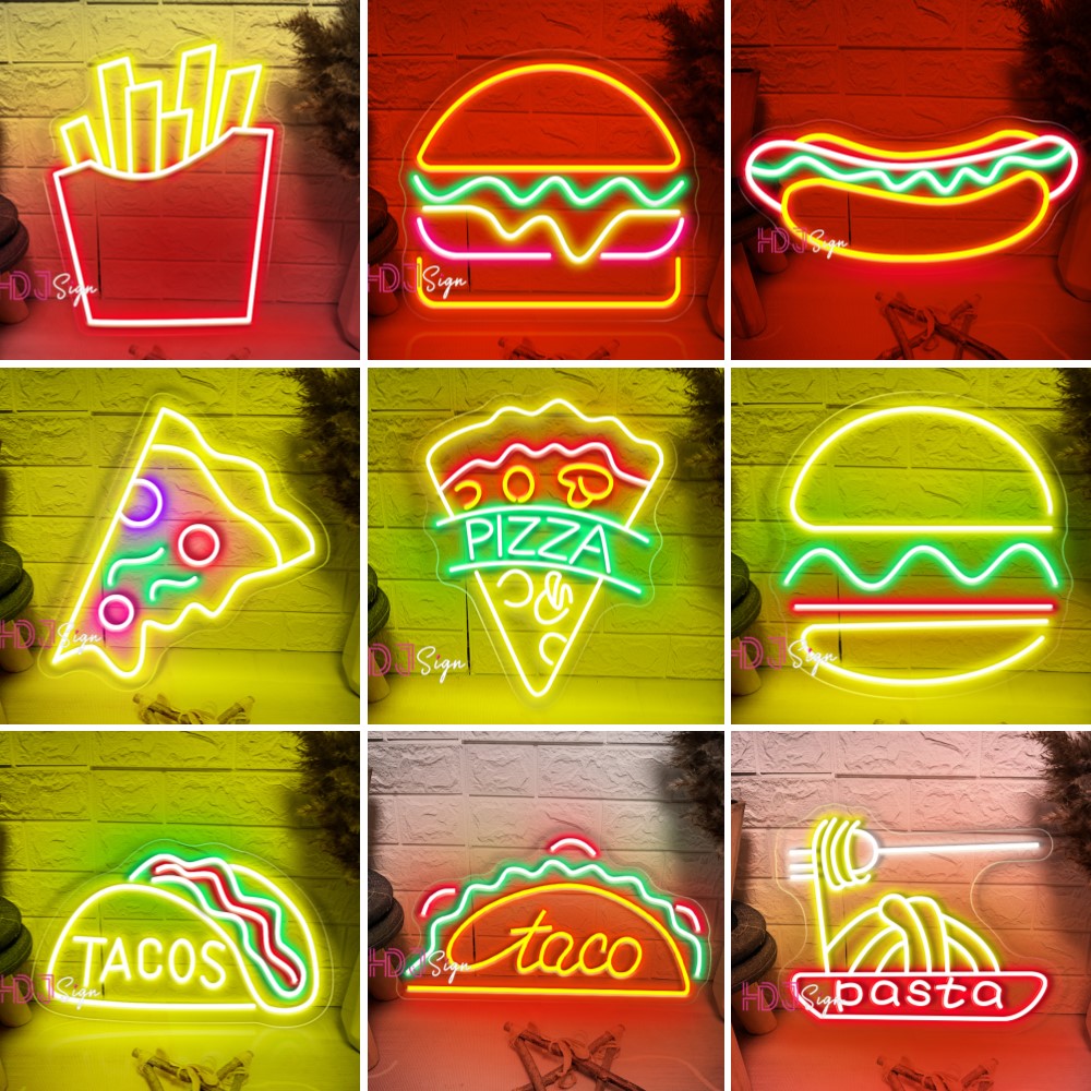 Home Cinema Food - Chips Neon Light Led Lights French