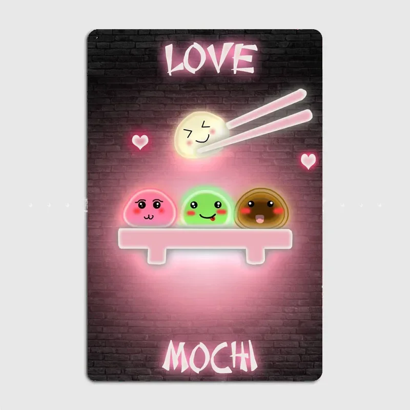 Home Cinema Food - LOVE MOCHI Food Neon Sign Metal