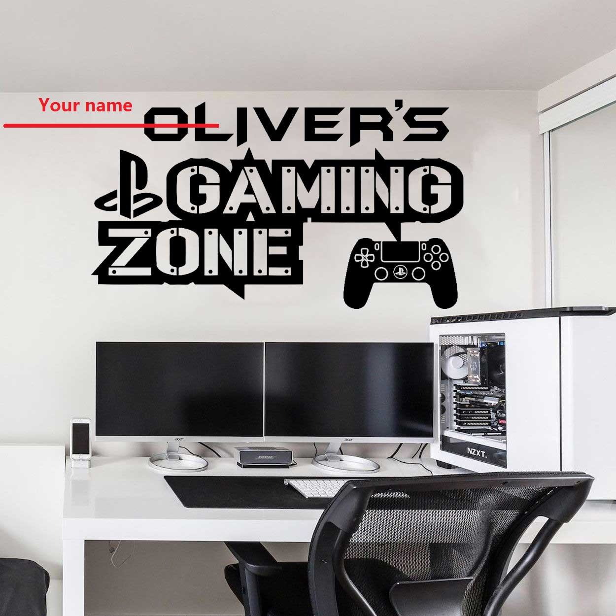 Home Cinema Room - Customizable name Game room wall sticker