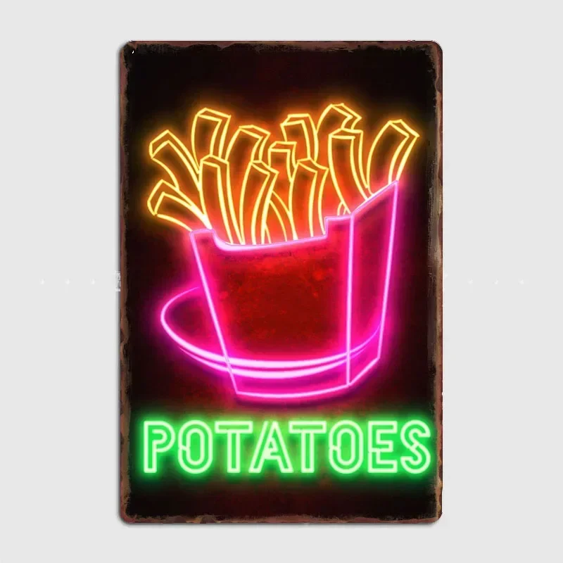 Home Cinema Food - Potatoes Food Neon Sign Retro Vintage