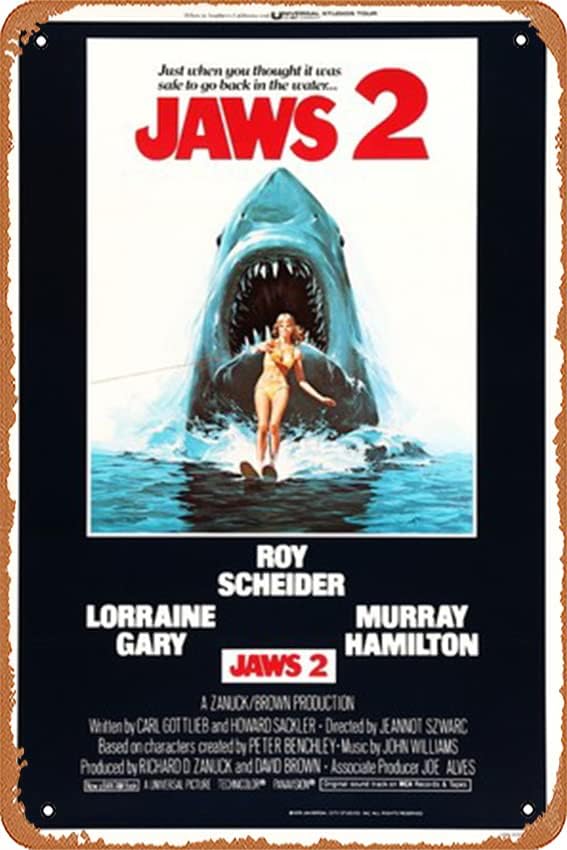Home Cinema Decor - Jaws 2 Tin Sign Metal Tin