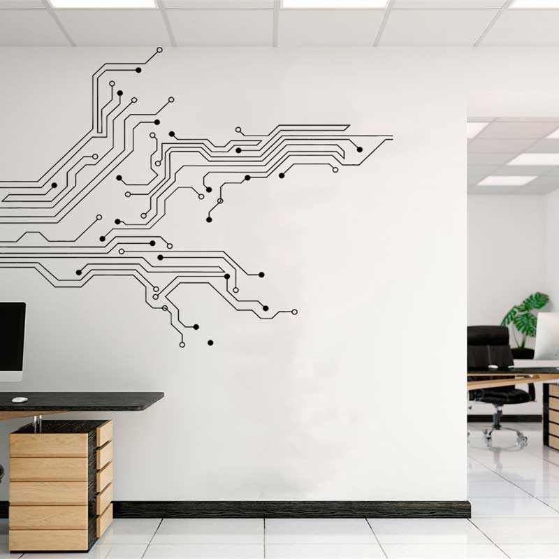 Home Cinema Room - Technology Circuit Board Wall Vinyl Stickers