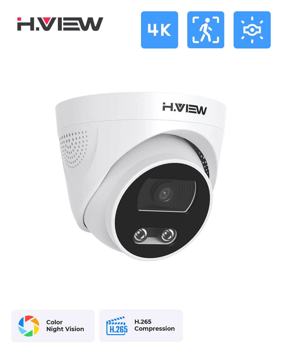 Home Cinema Outdoor - H.View 8Mp Poe Ip Camera Ai