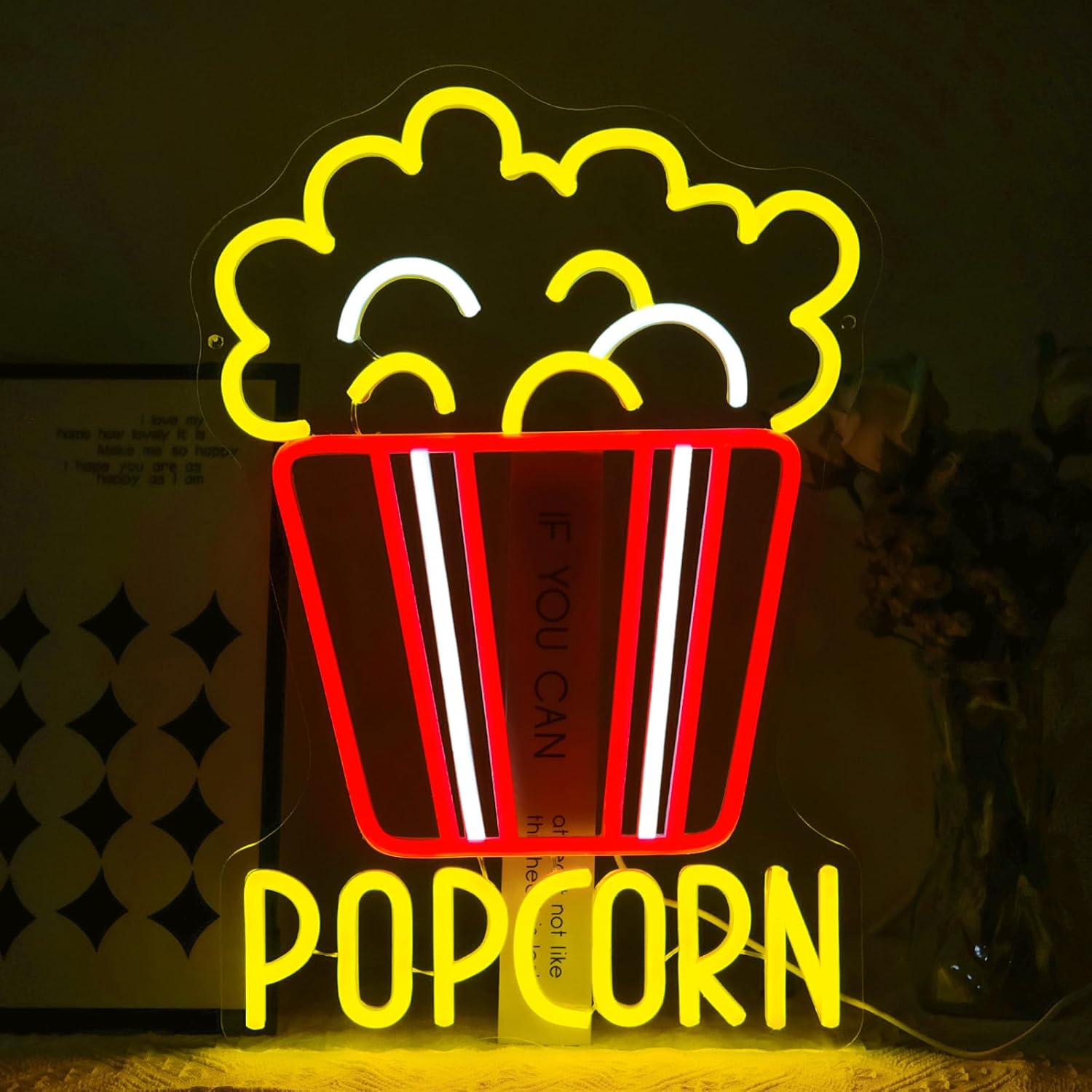 Home Cinema Food - Popcorn Neon Sign Dimmable Food LED