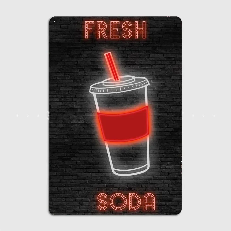 Home Cinema Food - SODA Food Neon Sign Metal Sign