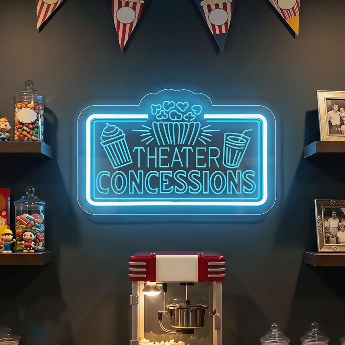 Home Cinema Food - Theater Concessions Neon Sign Cinema Food