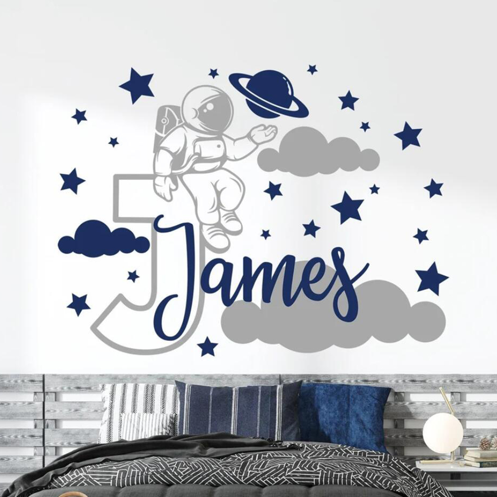 Home Cinema Room - Custom Name Cartoon Space Astronaut Star