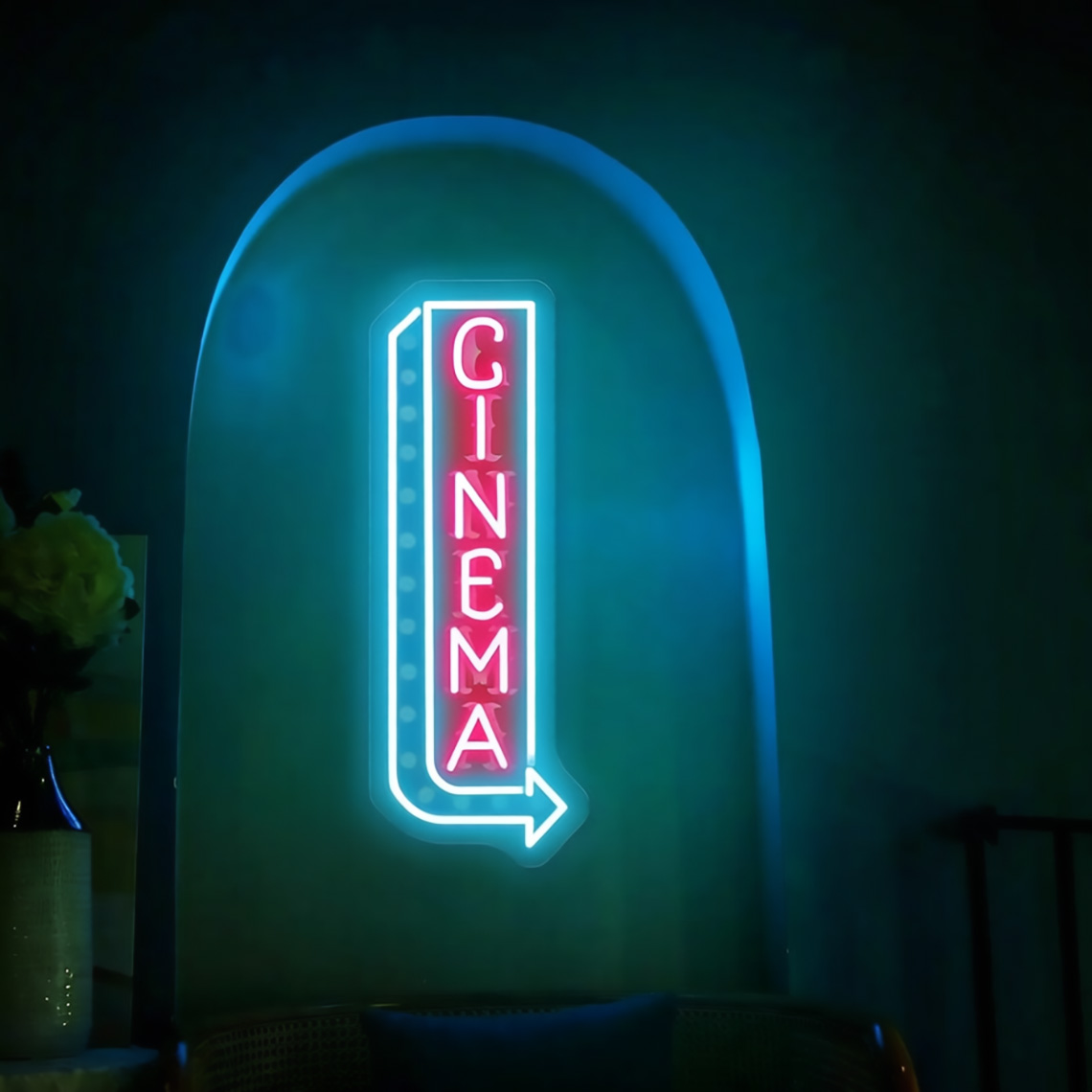 Home Cinema Food - Cinema Neon Sign Cinema Popcorn Drinks