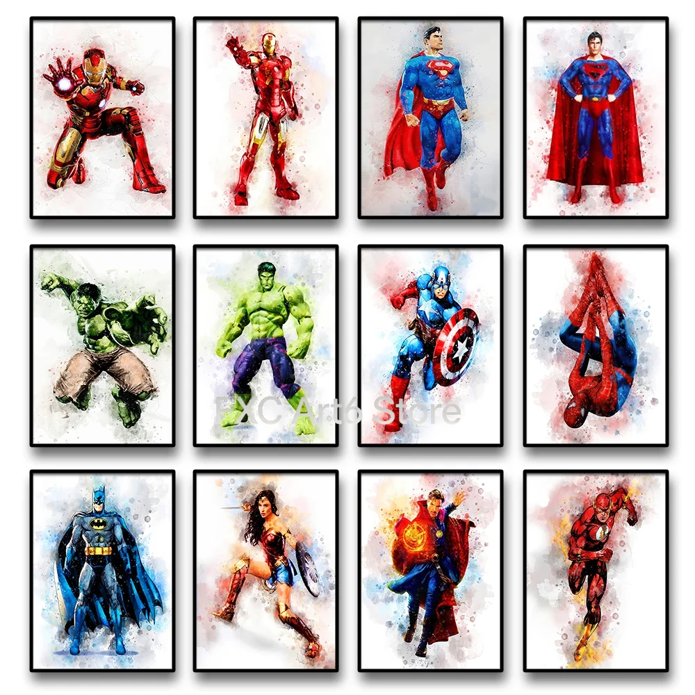 Home Cinema Decor - 1PC frameless Marvel Poster Avengers Canvas
