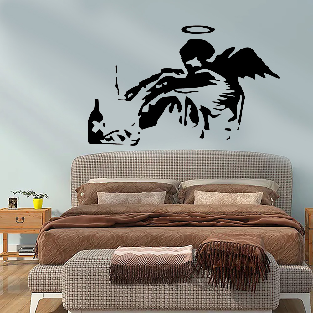 Home Cinema Room - Banksy Fallen Angel Graffiti Wall Decals