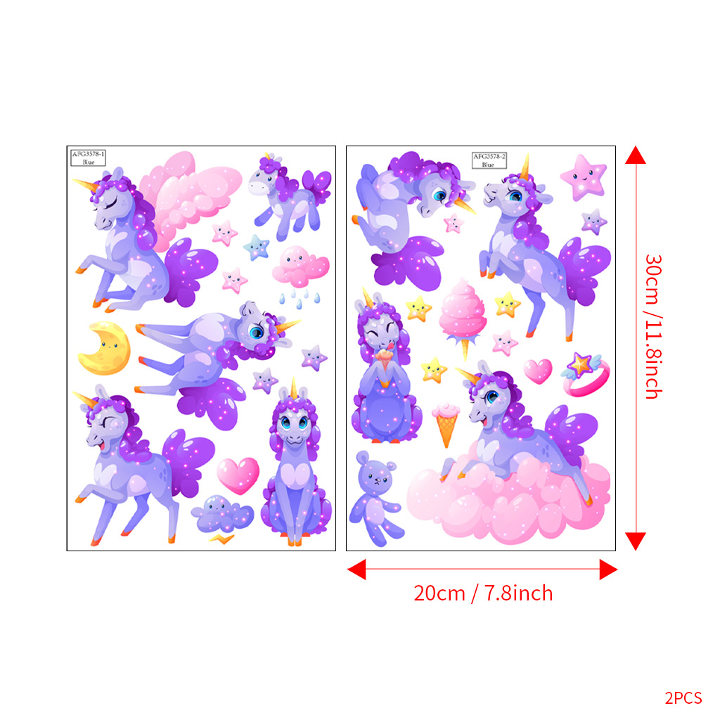 Cartoon Luminous Unicorn Wall  - Home Cinema Room ulasan dan harga