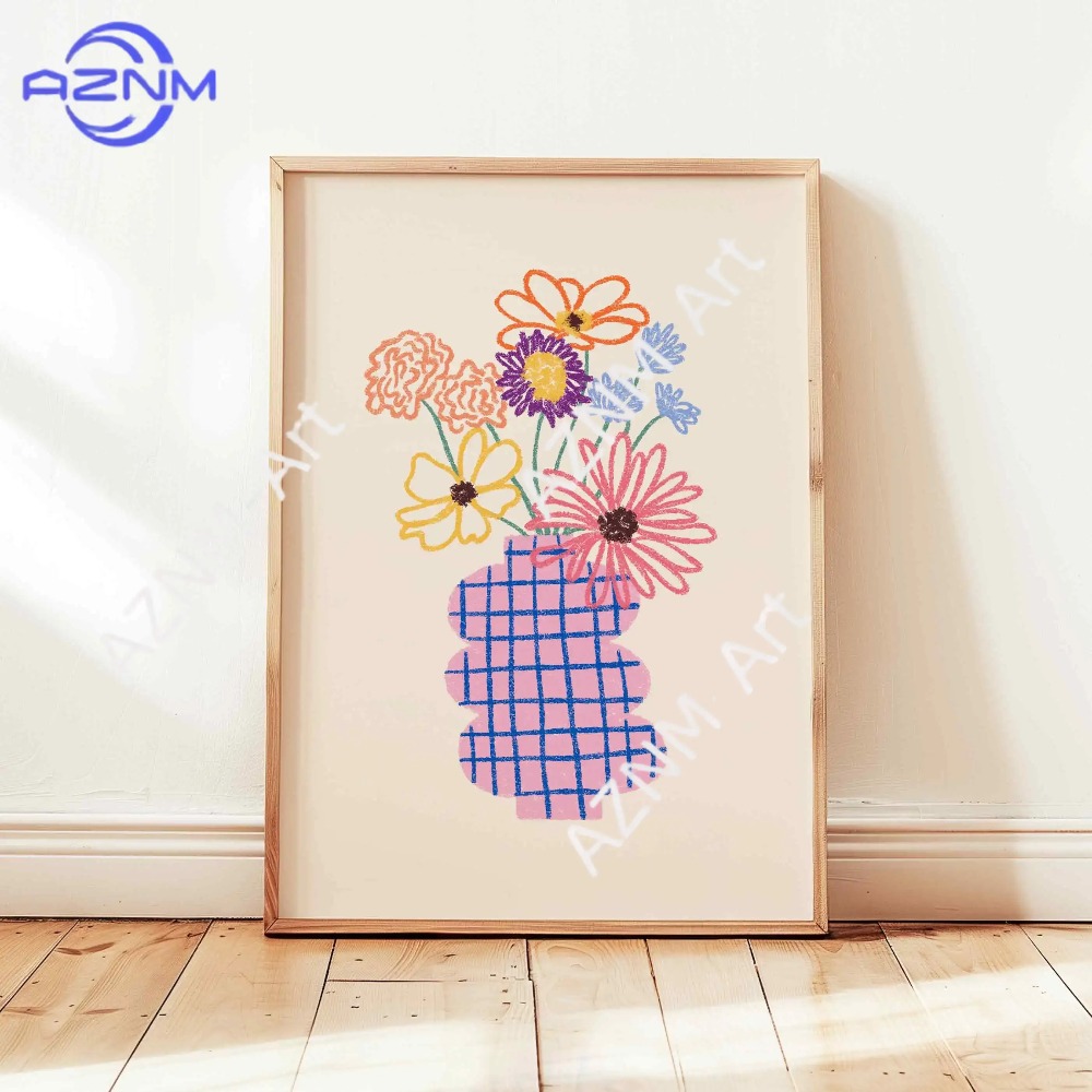 1/3pcs Abstract Flower Vase Pa - Home Cinema Wall Art ulasan dan harga