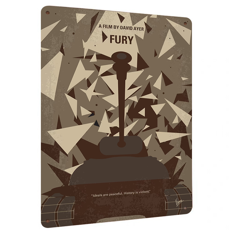 Fury Movie Poster Metal Wall A - Home Cinema Inspiration ulasan dan harga