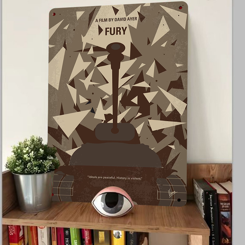 Fury Movie Poster Metal Wall A - Home Cinema Inspiration ulasan dan harga