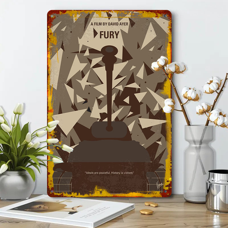 Fury Movie Poster Metal Wall A - Home Cinema Inspiration ulasan dan harga