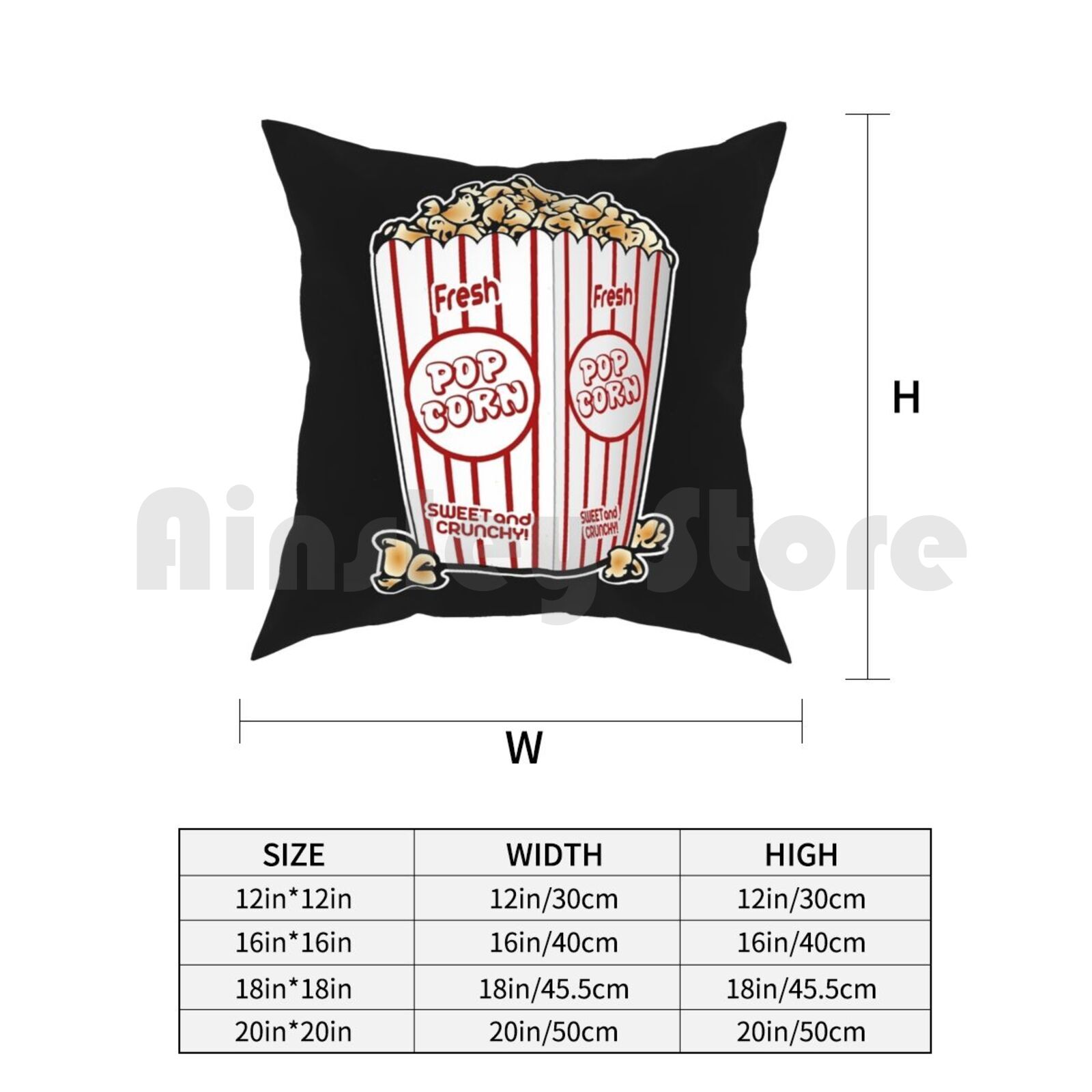 Cinema Popcorn Pack Pillow Cas - Home Cinema Food ulasan dan harga
