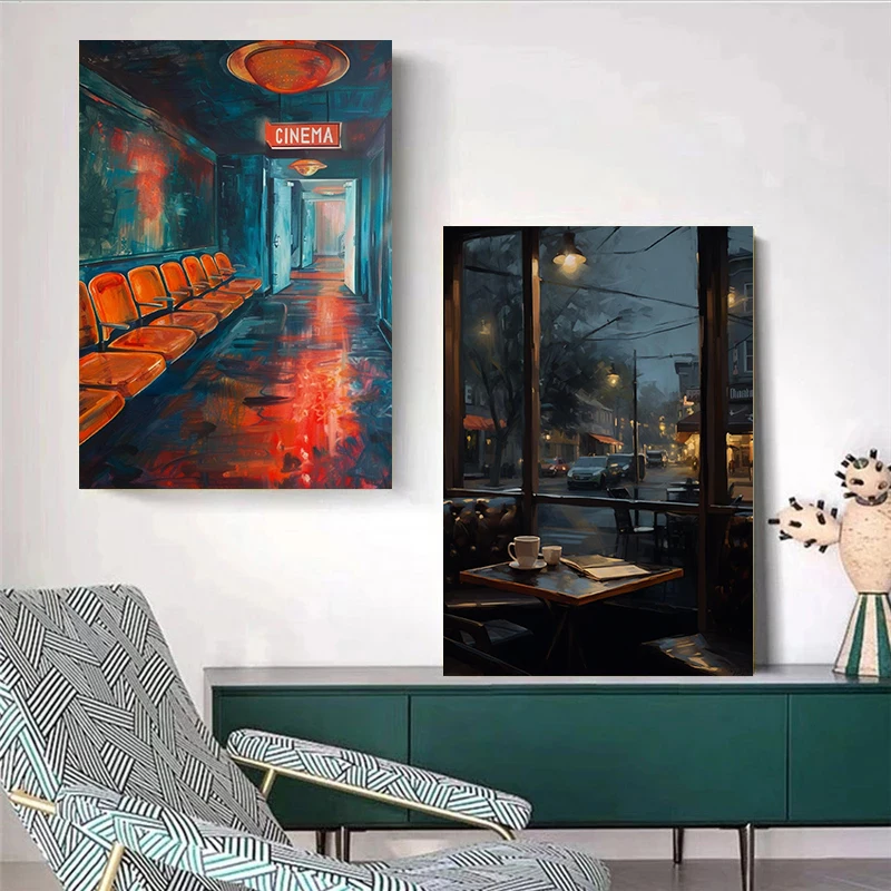1pc frameless Moody Vintage Ni - Home Cinema Room ulasan dan harga