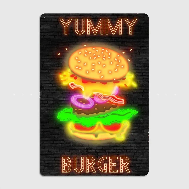 BURGER Food Neon Sign Metal Si - Home Cinema Food ulasan dan harga