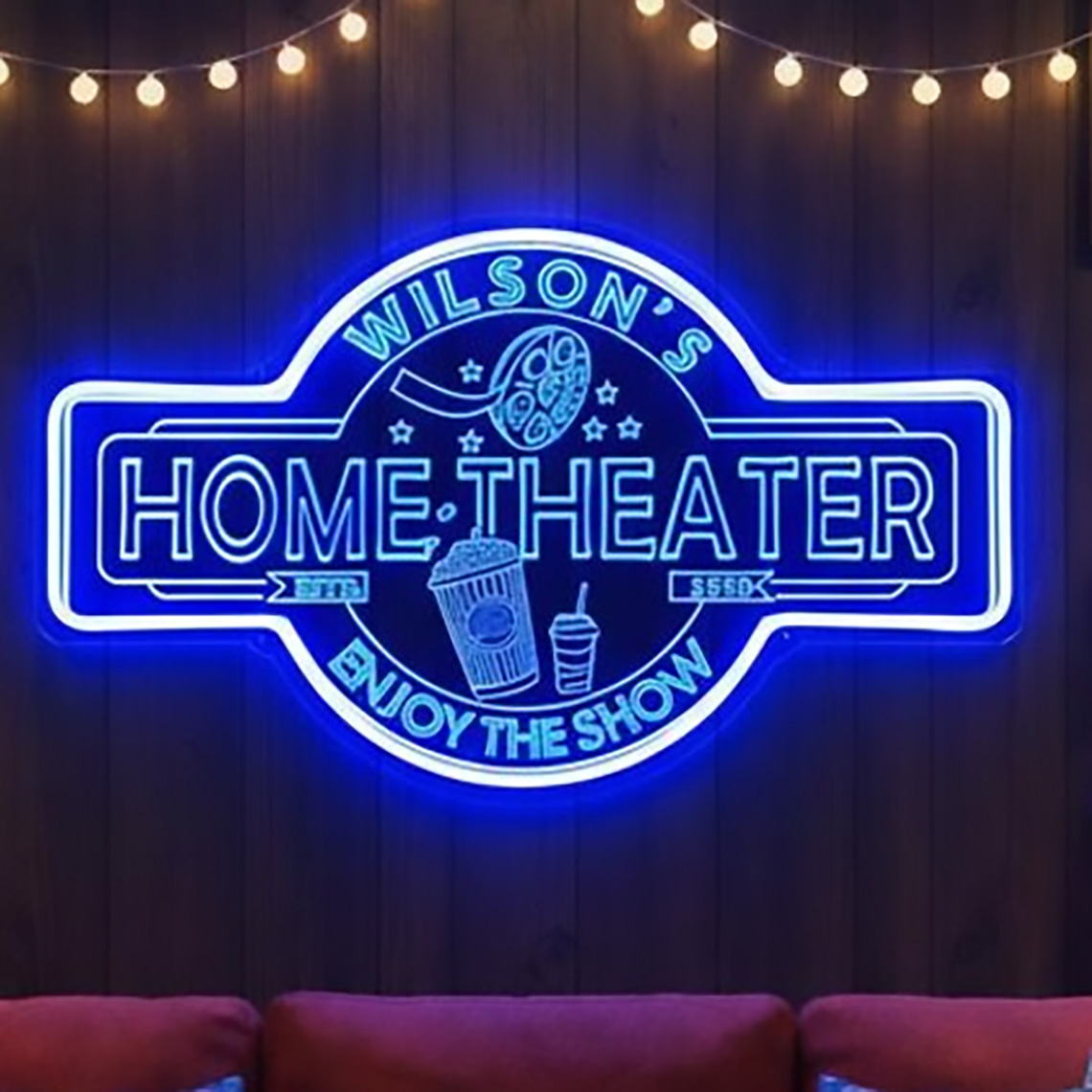 Custom Home Theater Neon Sign  - Home Cinema Decor ulasan dan harga