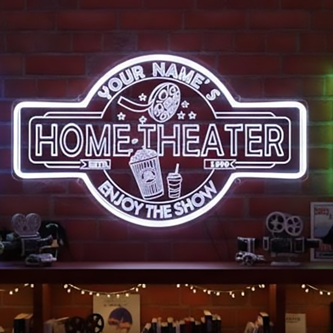 Custom Home Theater Neon Sign  - Home Cinema Decor ulasan dan harga