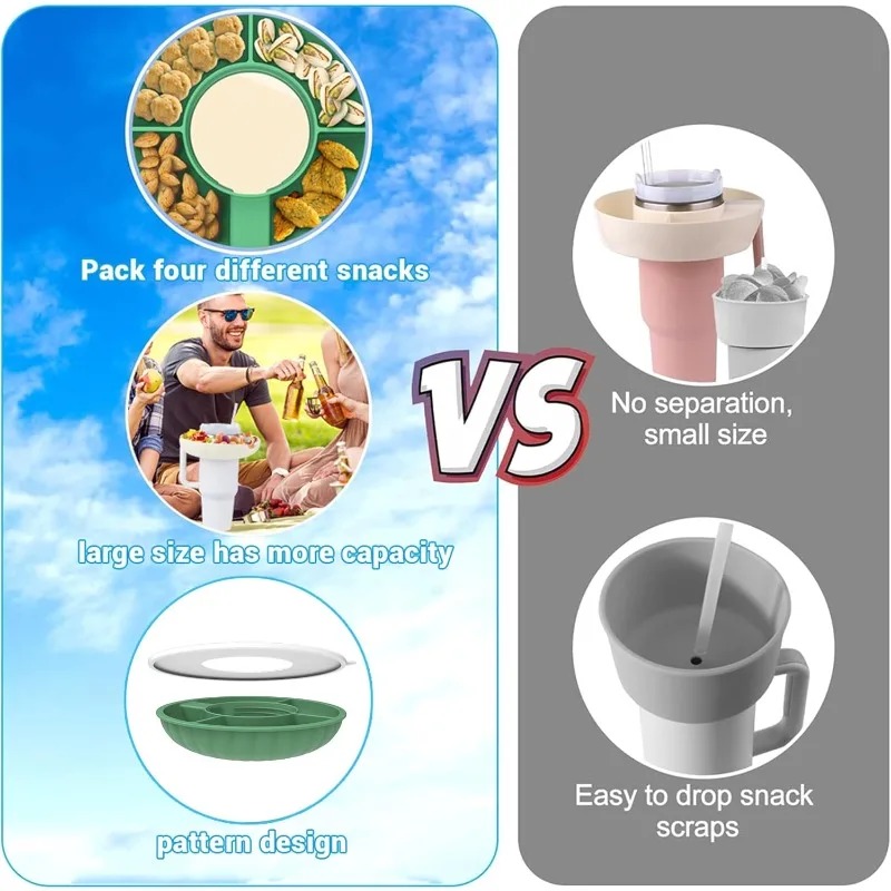 Divided Snack Plate with Cup H - Home Cinema Food ulasan dan harga