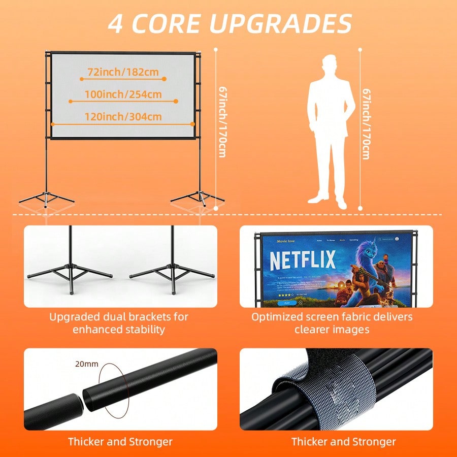 XBJ 100 Inch 4K Ultra HD Proje - Home Cinema Rack ulasan dan harga