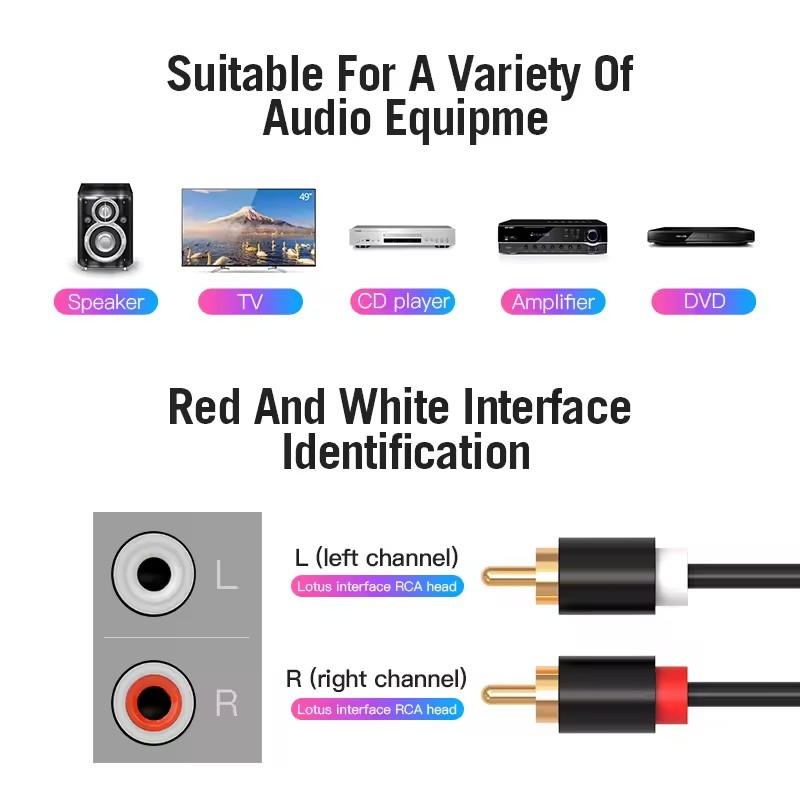 Dual RCA Cable HIFI Stereo 2 R - Klipsch Home Cinema ulasan dan harga