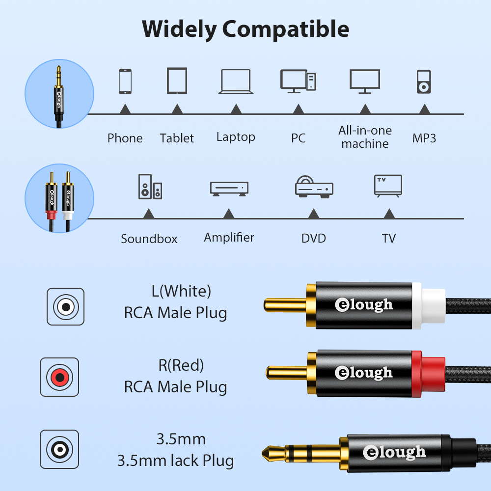 Elough RCA Cable AUX RCA Speak - Klipsch Home Cinema ulasan dan harga