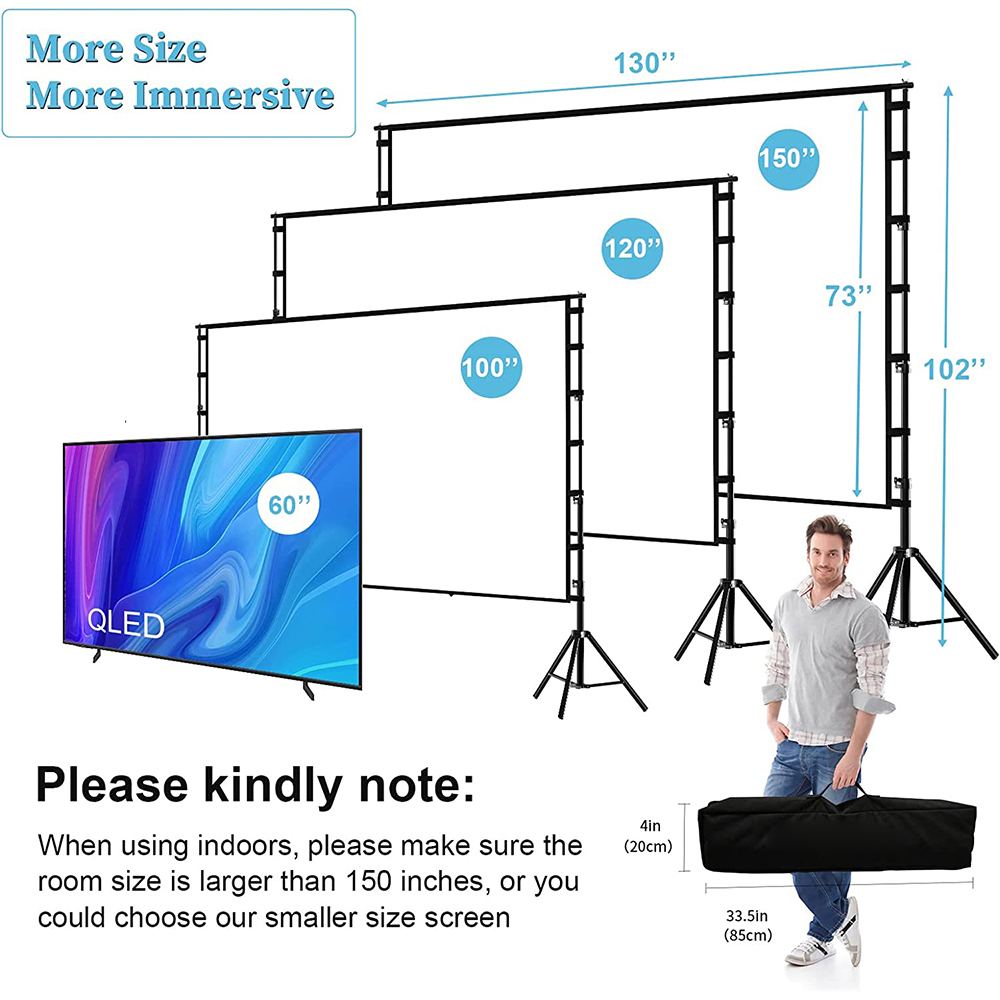 VEIDADZ Projector Screen With  - Home Cinema Rack ulasan dan harga