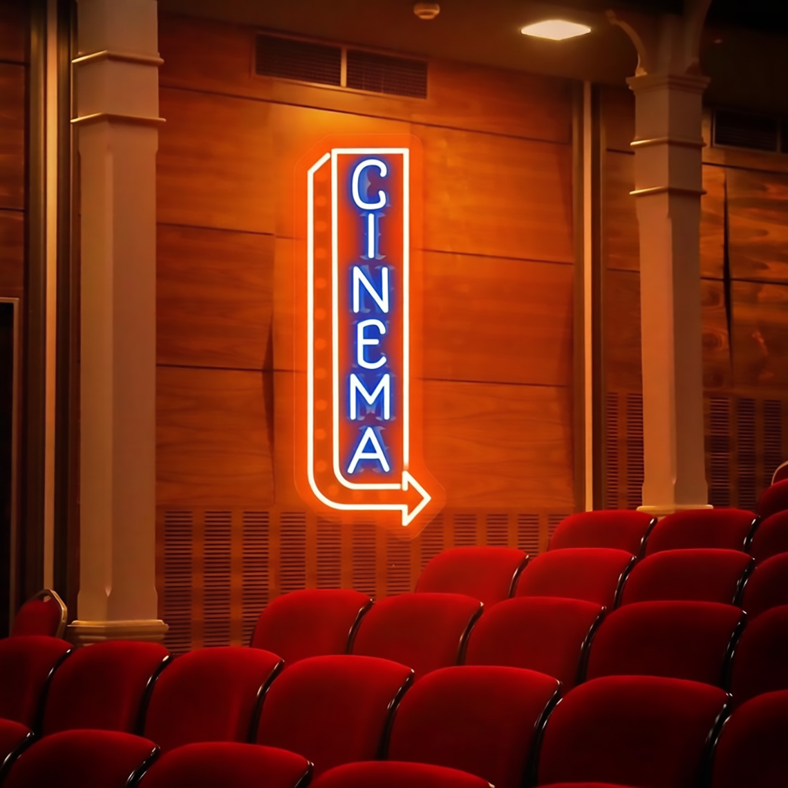 Cinema Neon Sign Cinema Popcor - Home Cinema Food ulasan dan harga