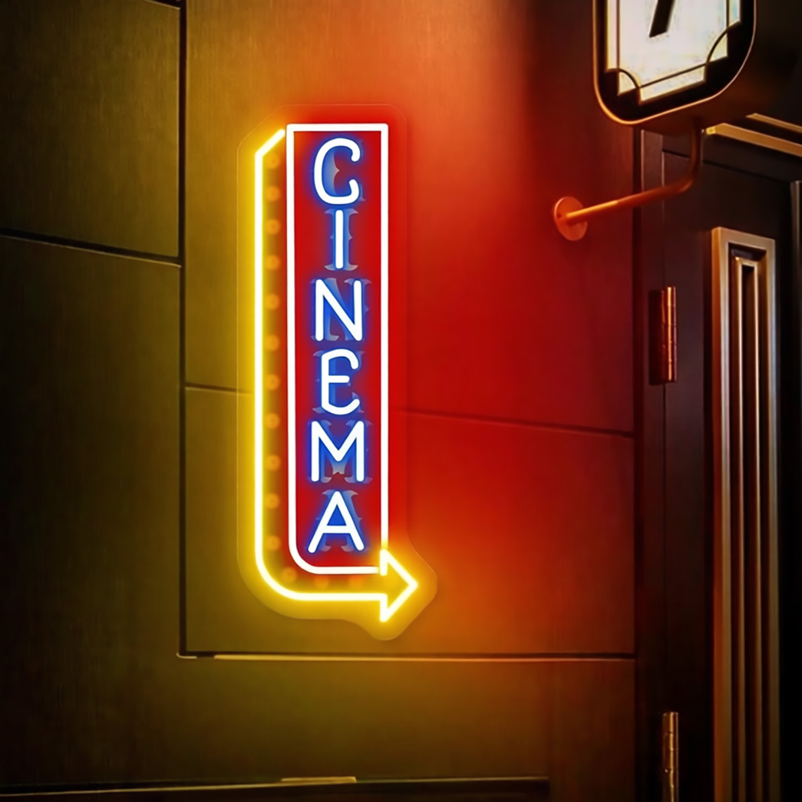 Cinema Neon Sign Cinema Popcor - Home Cinema Food ulasan dan harga