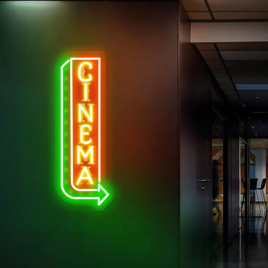 Cinema Neon Sign Cinema Popcor - Home Cinema Food ulasan dan harga