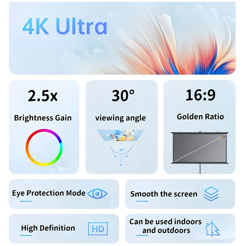 150 Inch 16:9 Anti-Light Proje - Home Cinema Rack ulasan dan harga