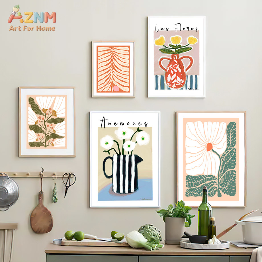 AZNM Boho Floral Canvas Wall A - Home Cinema Wall Art ulasan dan harga