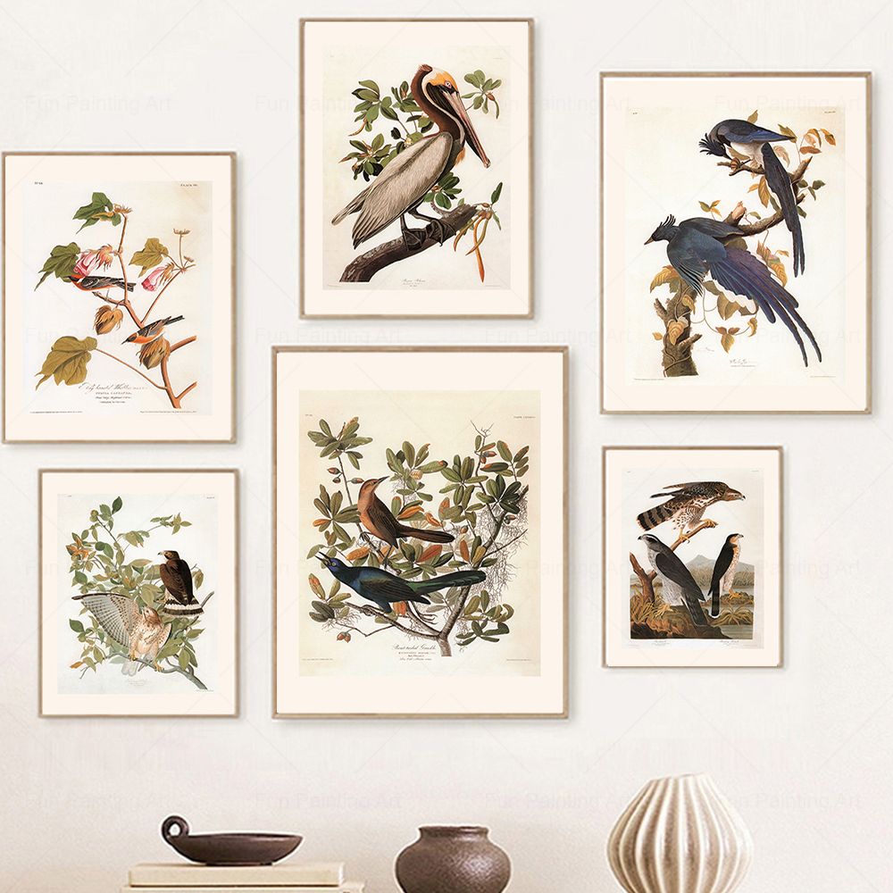 Vintage Botanical Flower Bird  - Home Cinema Wall Art ulasan dan harga