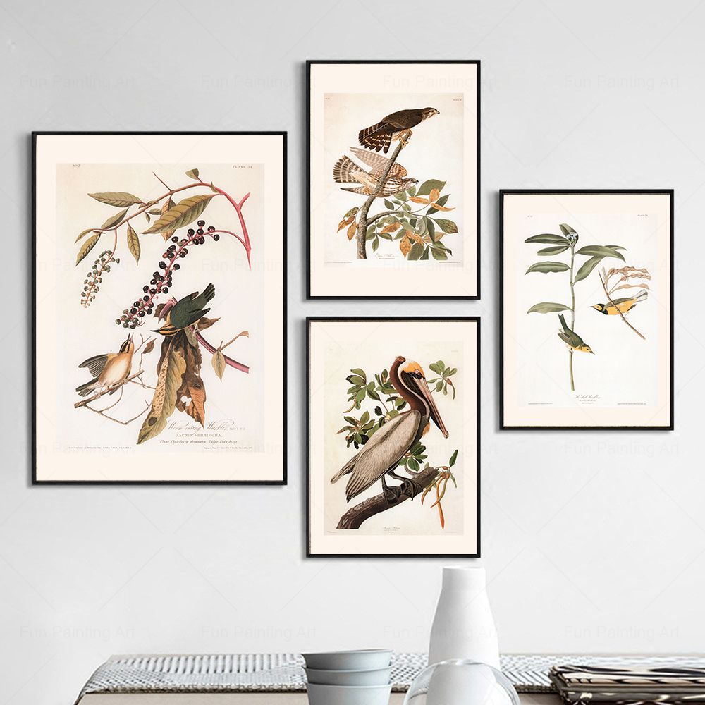 Vintage Botanical Flower Bird  - Home Cinema Wall Art ulasan dan harga