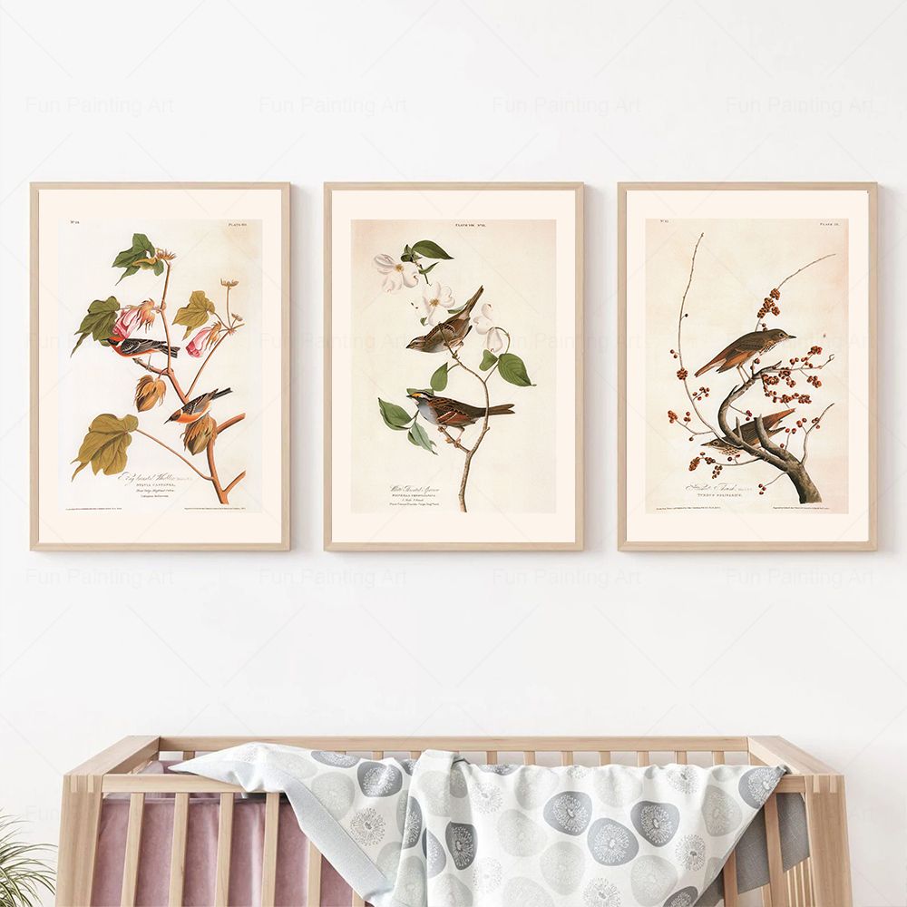 Vintage Botanical Flower Bird  - Home Cinema Wall Art ulasan dan harga