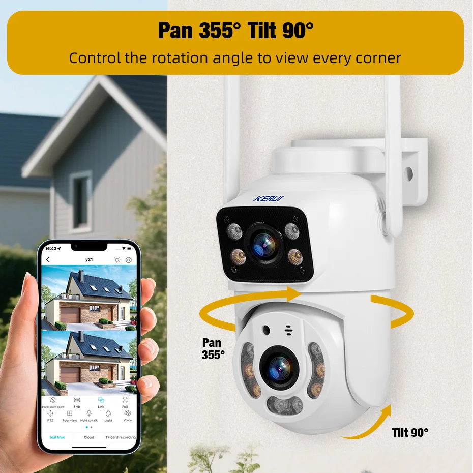 KERUI Dual Lens HD 10MP 5K PTZ - Home Cinema Outdoor ulasan dan harga