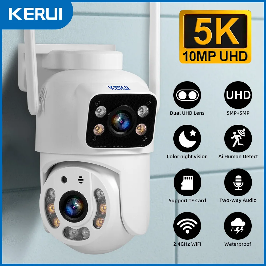 KERUI Dual Lens HD 10MP 5K PTZ - Home Cinema Outdoor ulasan dan harga