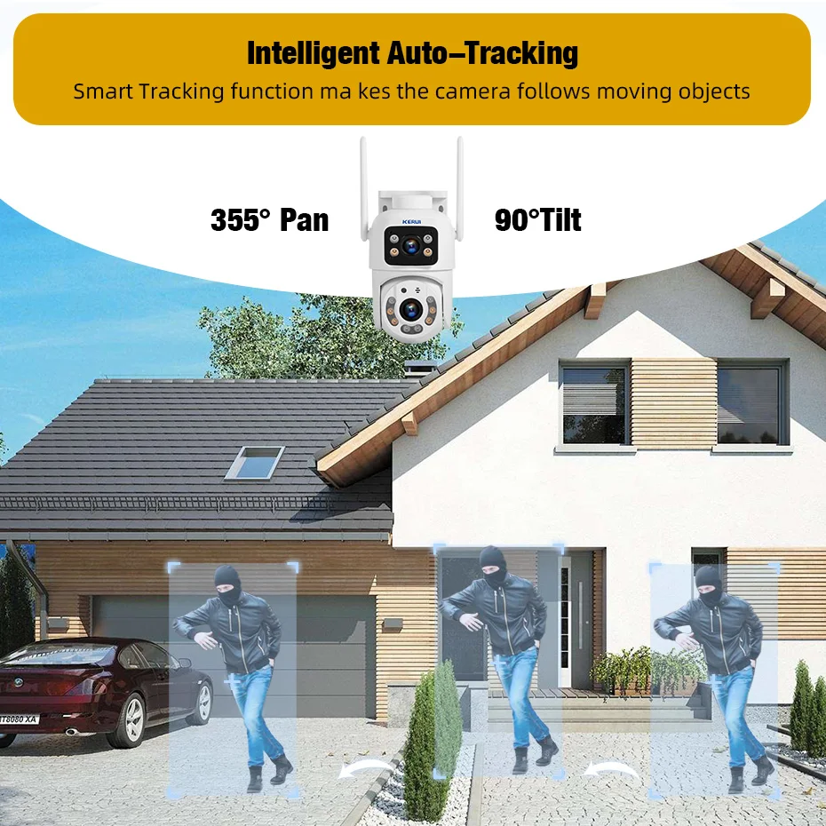 KERUI Dual Lens HD 10MP 5K PTZ - Home Cinema Outdoor ulasan dan harga