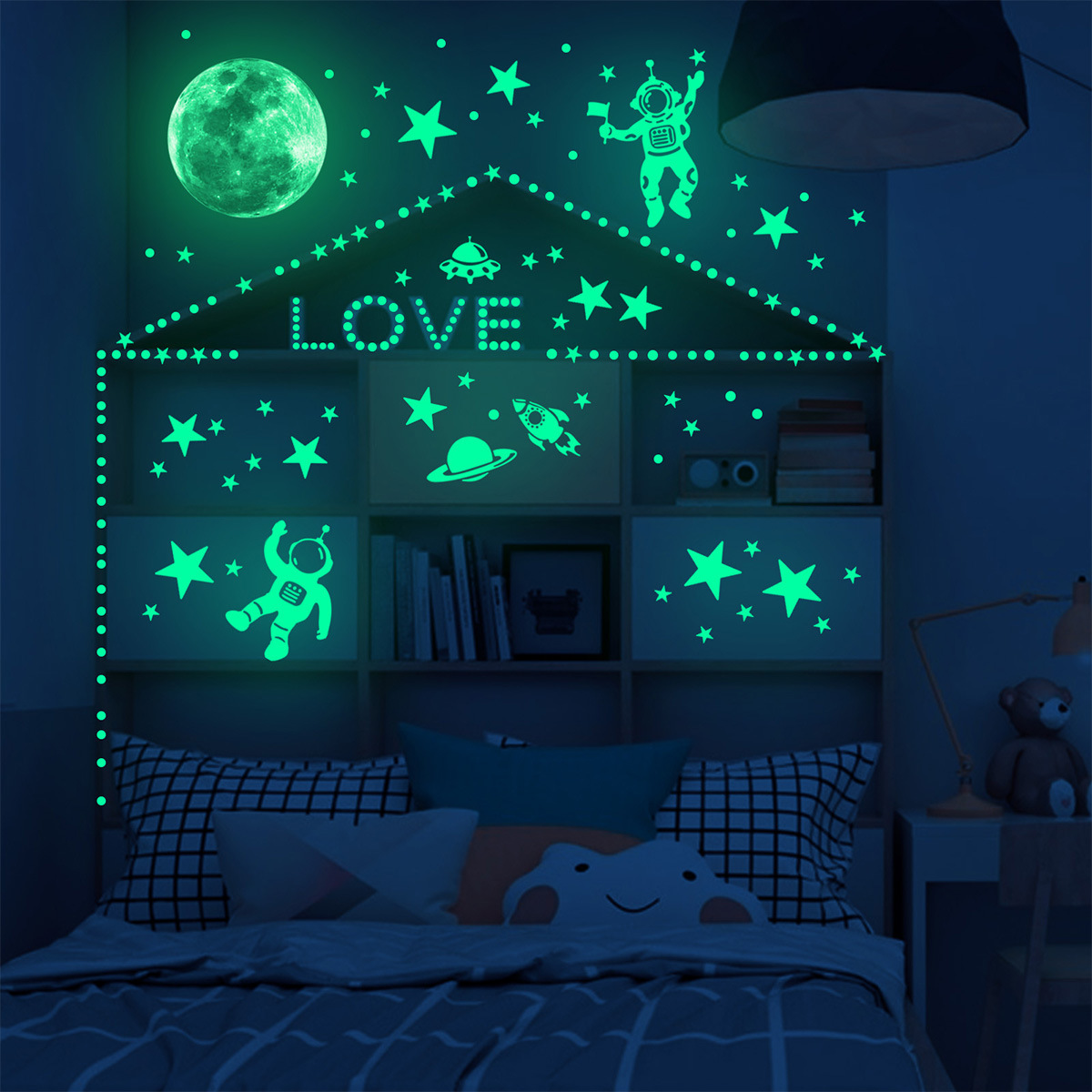 Luminous Moon Stars Wall Stick - Home Cinema Room ulasan dan harga