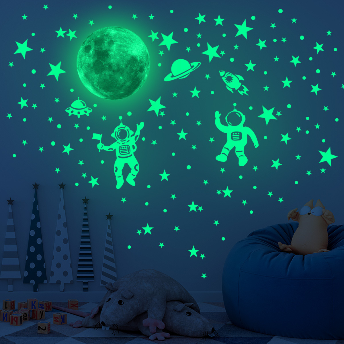 Luminous Moon Stars Wall Stick - Home Cinema Room ulasan dan harga