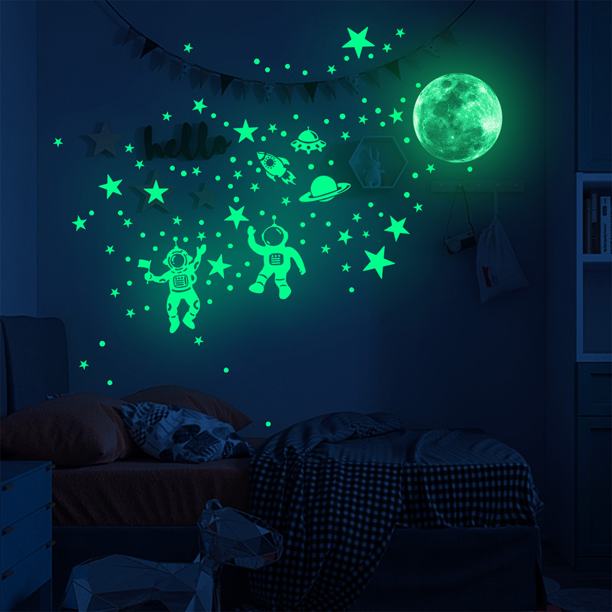 Luminous Moon Stars Wall Stick - Home Cinema Room ulasan dan harga